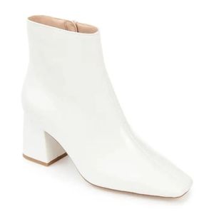 White Patent Vegan Leather Bootie